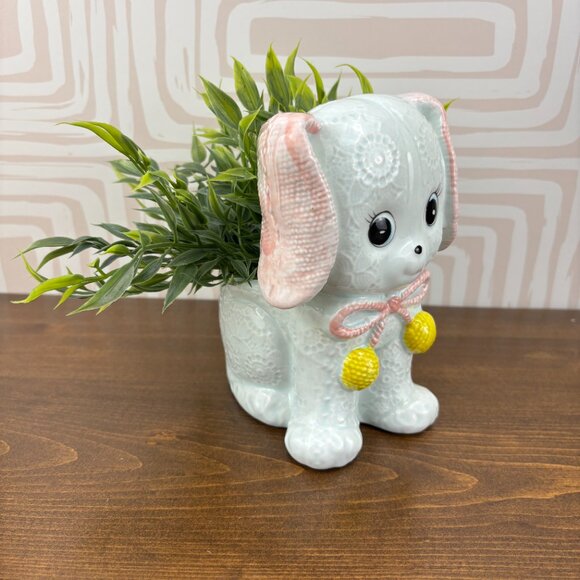 Vintage Relpo Dog Planter Ceramic Puppy Vase Kitsch Nursery Decor for Dog Lovers - Picture 2 of 16
